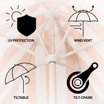 Collins 9 ft. Classic Cottage Tassel Market Patio Umbrella